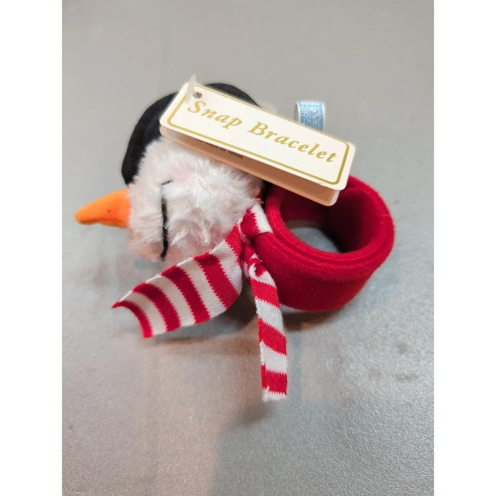 Velvet Touch Christmas Snap Bracelets Set of 3 Santa Reindeer Snowman 6197 NEW